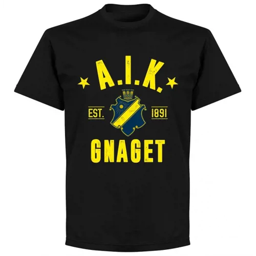 AIK Stockholm EST 1891 T-Shirt - Zwart