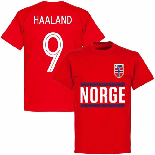 Noorwegen Haaland 9 Team T-Shirt - Rood