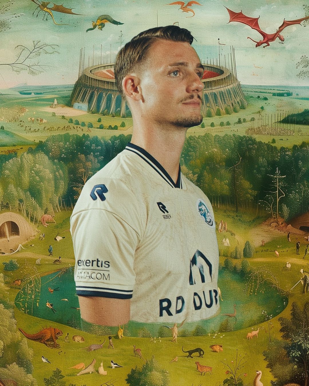 FC Den Bosch uitshirt 2024-2025 geïnspireerd door werken Jheronimus Bosch