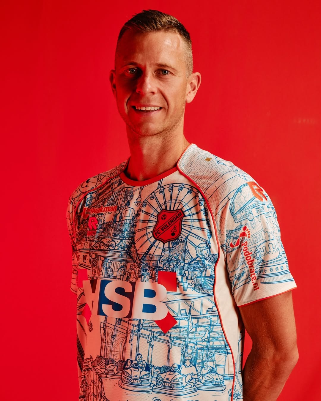 FC Volendam voetbalshirts 2025-2026 geïnspireerd door retro shirt, de bouw en Kermis