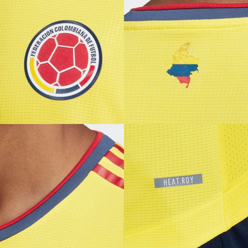 Details Colombia thuisshirt 2021-2022