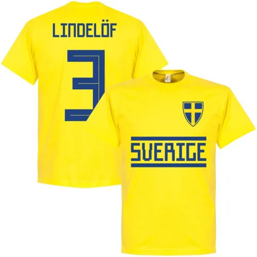 Zweden Team T-Shirt Lindelöf - Geel