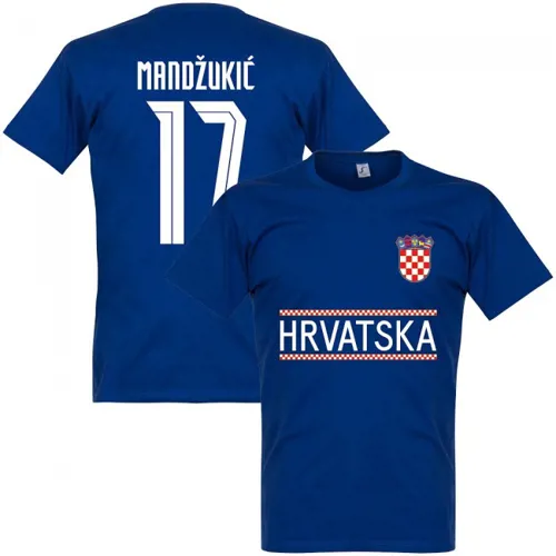 Kroatië team t-shirt Mandzukic - Blauw