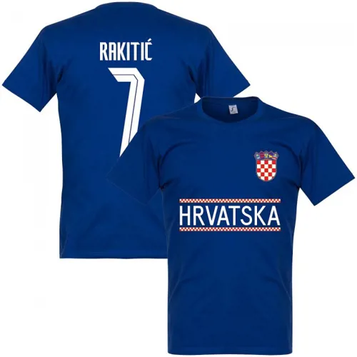 Kroatië Rakitic Team T-Shirt - Blauw 