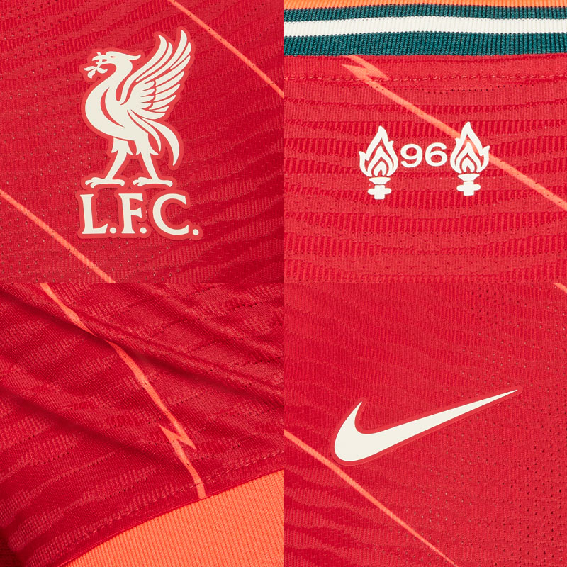 Details Liverpool thuisshirt 2021-2022