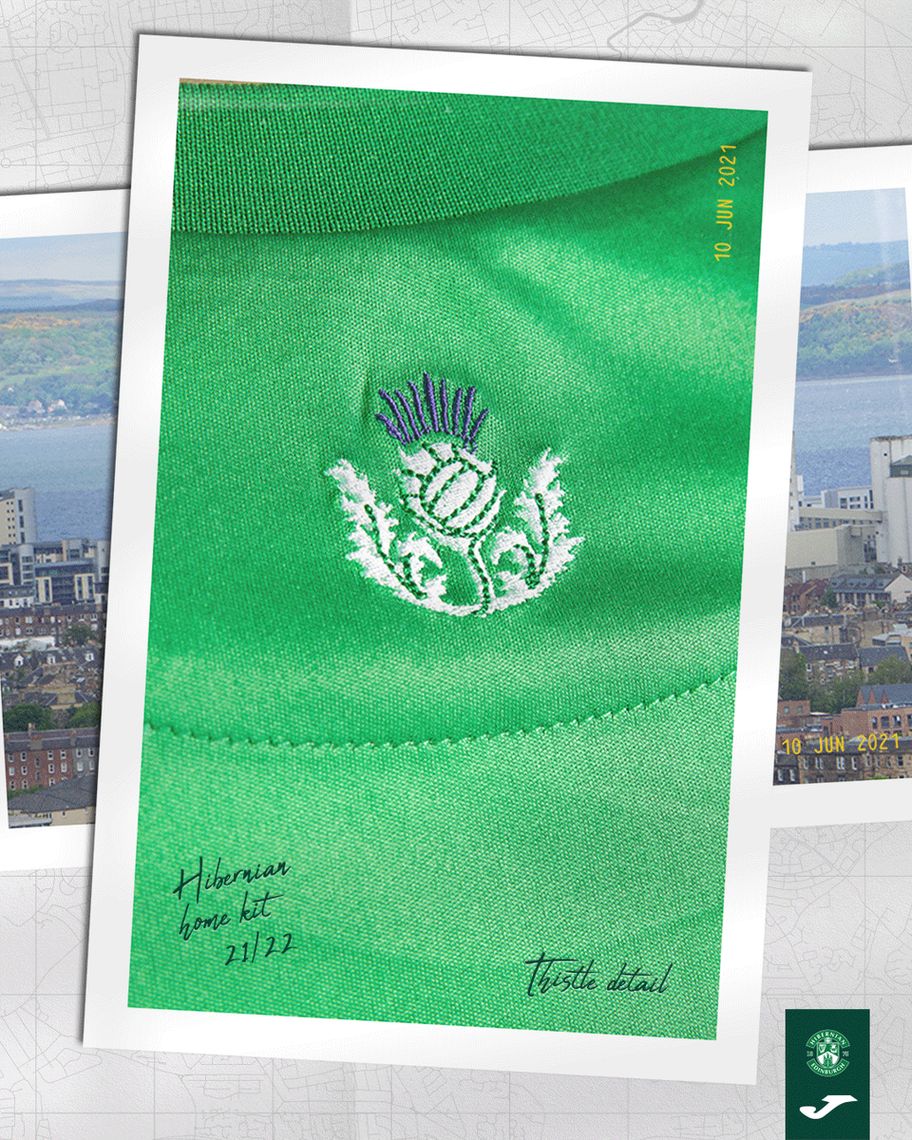 Detail Hibernian thuisshirt 2021-2022