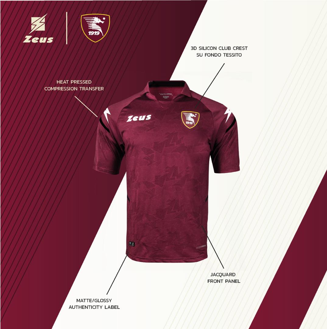 Details Salernitana thuisshirt 2021-2022