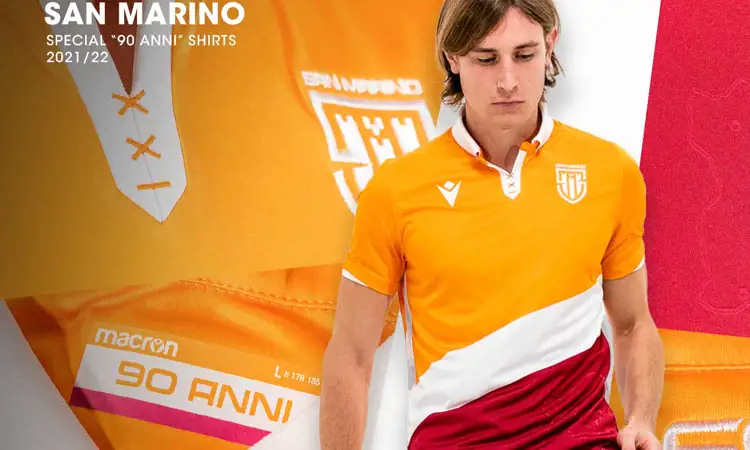 San Marino voetbalshirt 90 jarig bestaan