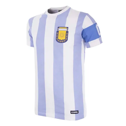 Argentinië Aanvoerdersband T-Shirt - Lichtblauw/Wit