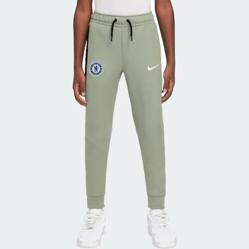Chelsea tech fleece joggingbroek kinderen 2025-2026 - Grijsgroen/Zwart