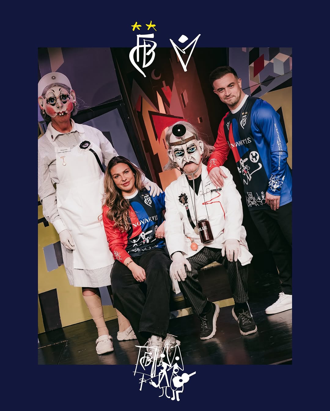 FC Basel carnavalsshirt 2025 geïnspireerd door Schnitzelbängg