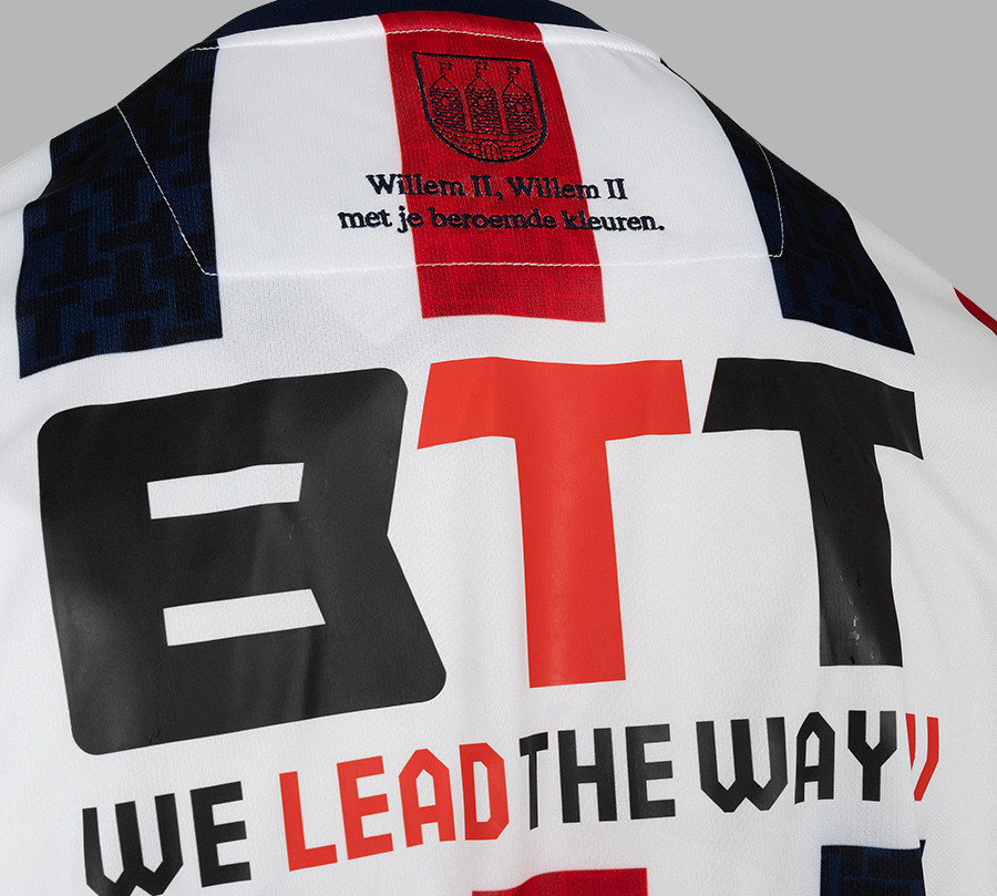 Detail Willem II thuisshirt 2022-2023