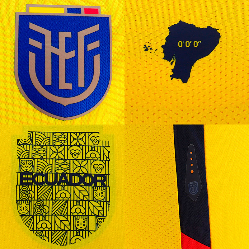 Details Ecuador voetbalshirts 2022-2023