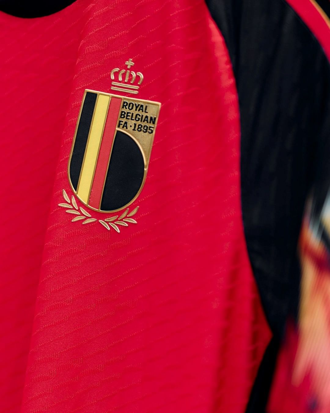 Detail België thuisshirt WK 2022