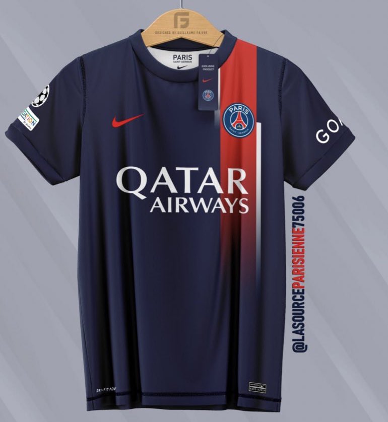 Filtrada camiseta local del Paris Saint Germain 2023-2024