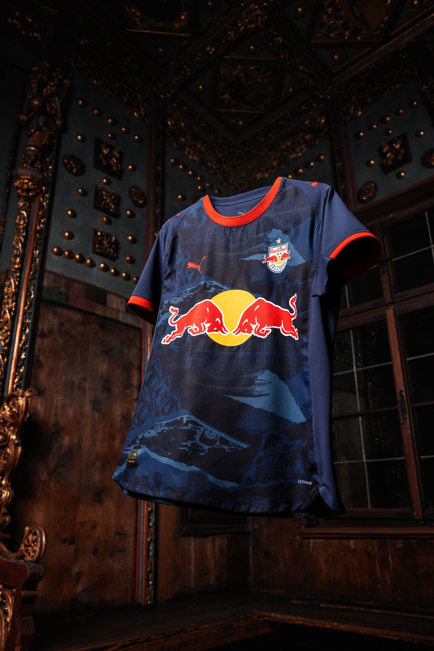 Red Bull Salzburg voetbalshirts 2025-2026 geïnspireerd de stad, vlaggen en Hohensalzburg fort