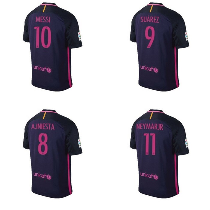 Officiele -bedrukking -barcelona -uitshirt -2016-2017