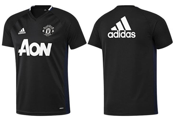 Zwart -united -trainingsshirt -2016-2017