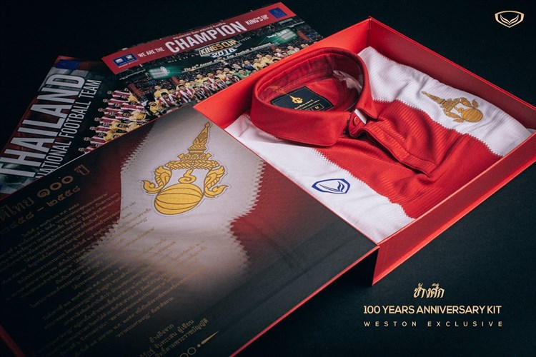 Thailand -voetbalshirts -100-jarig -bestaan
