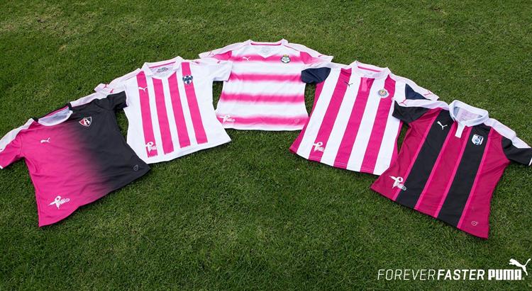 Roze -voetbalshirts -mexicaanse -clubs -2016