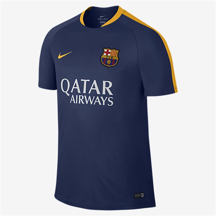 Navy -blauw -barcelona -trainingsshirt -2015-2016