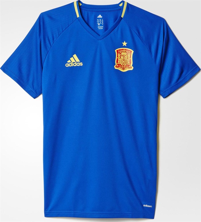 Blauw -spanje -trainingsshirt -2016-2017