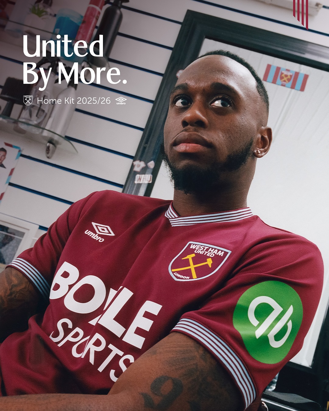 West Ham United voetbalshirts 2025-2026 in stijl ''United By More''