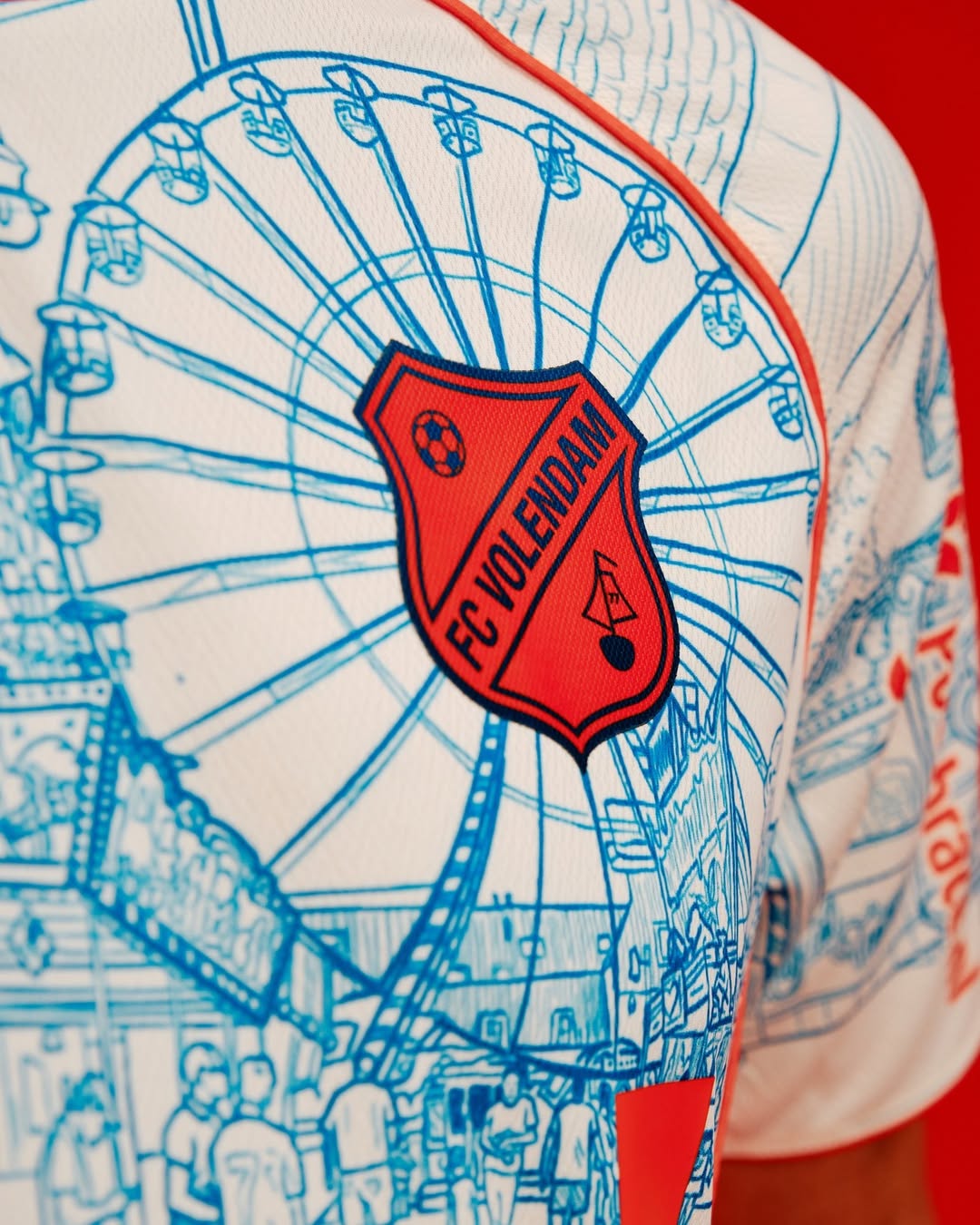 FC Volendam voetbalshirts 2025-2026 geïnspireerd door retro shirt, de bouw en Kermis