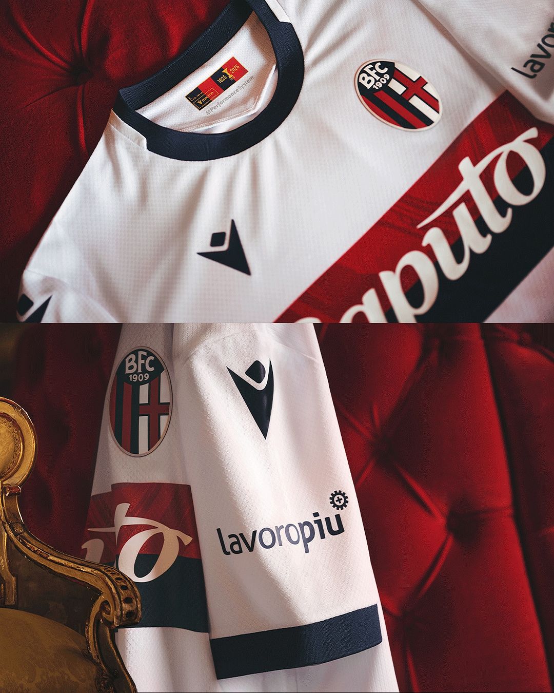 Bologna uitshirt 2024-2025 geïnspireerd door shirt 100 jaar geleden