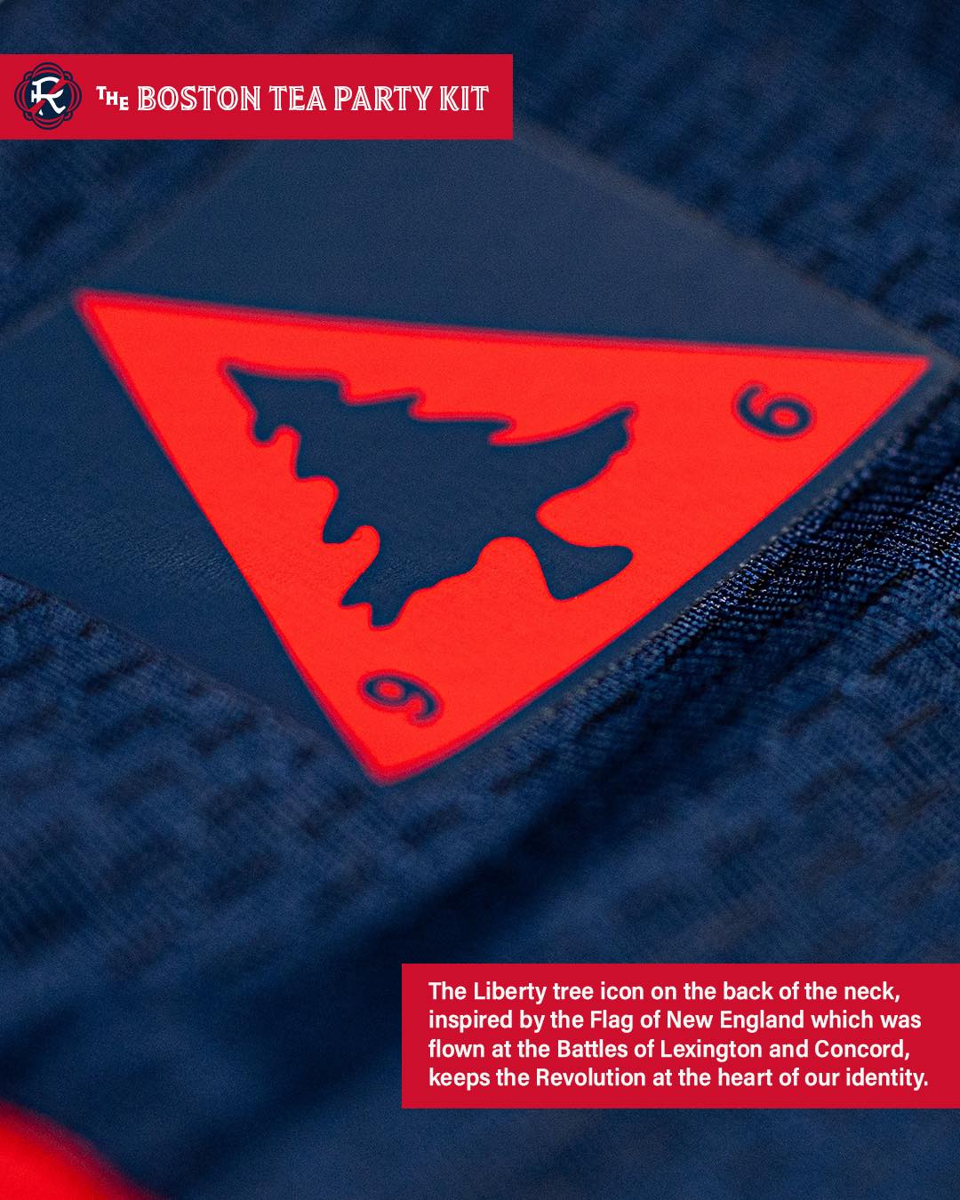 New England Revolution thuisshirt 2024-2025 ode aan Boston Tea Party