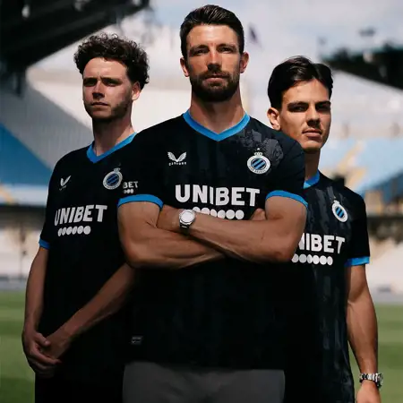 Club Brugge voetbalshirts 2024-2025 geïnspireerd door retro shirts en Brugse Reien