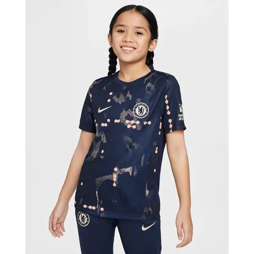 Chelsea warming-up shirt kinderen 2025 - Navy/Zalm roze