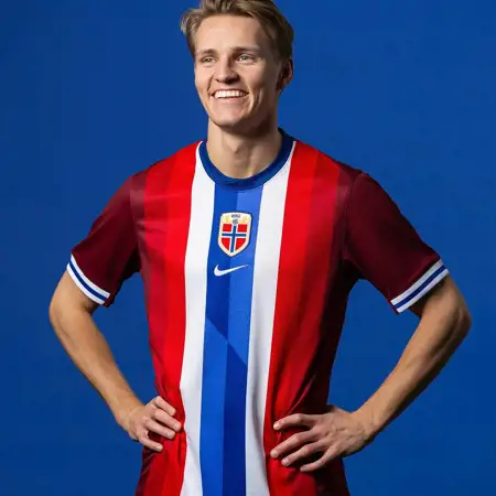 Noorwegen voetbalshirts 2024-2025 in stijl vlag en natuurverschijnsel!