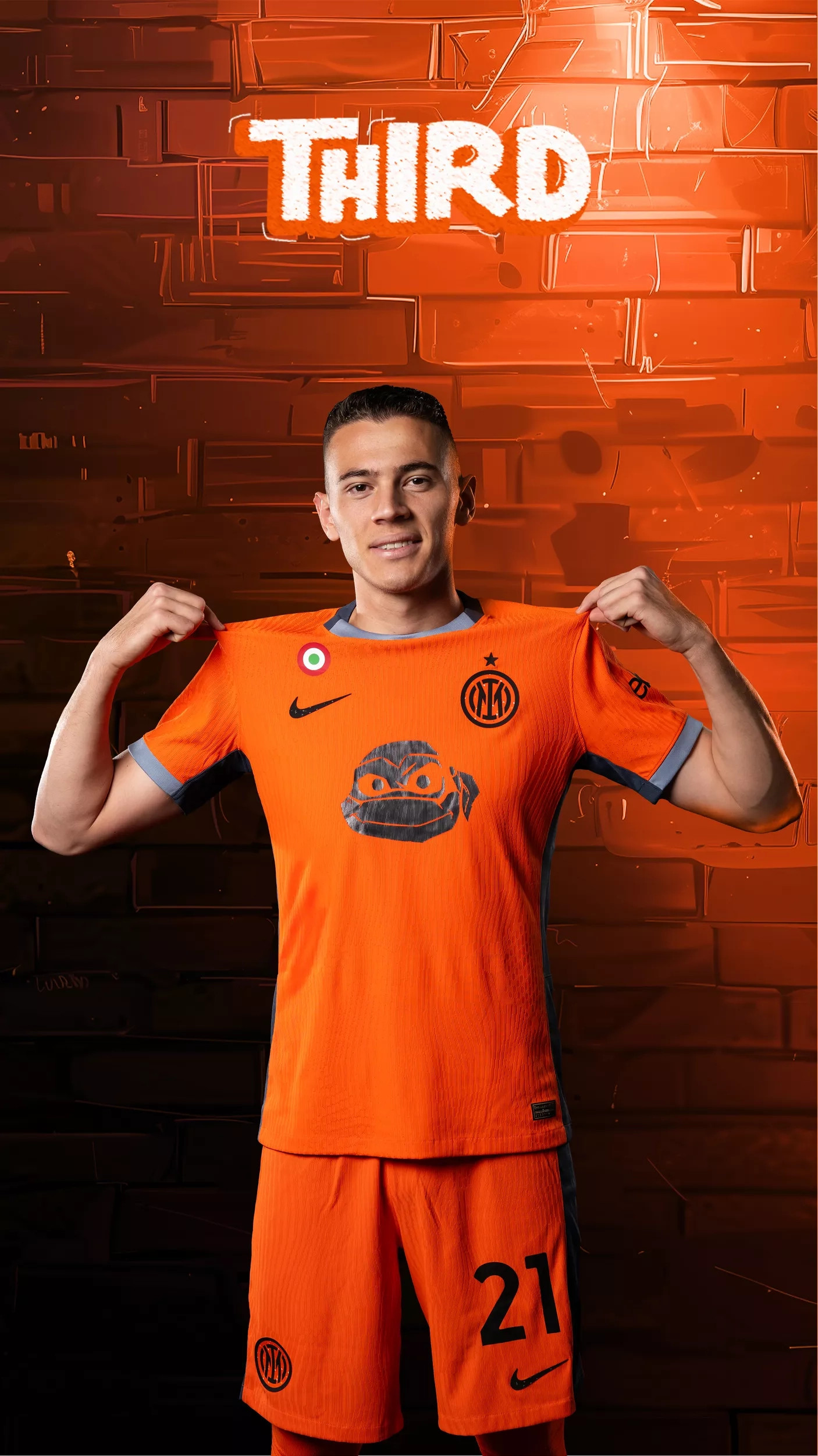 Inter Milan met logo Turtles op voetbalshirt