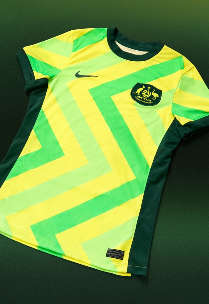 Australië voetbalshirts 2025-2026 ontworpen door Aboriginals kunstenaar