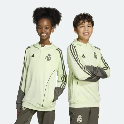 Real Madrid training hoodie kinderen 2025-2026 - Lime groen/Donkergrijs