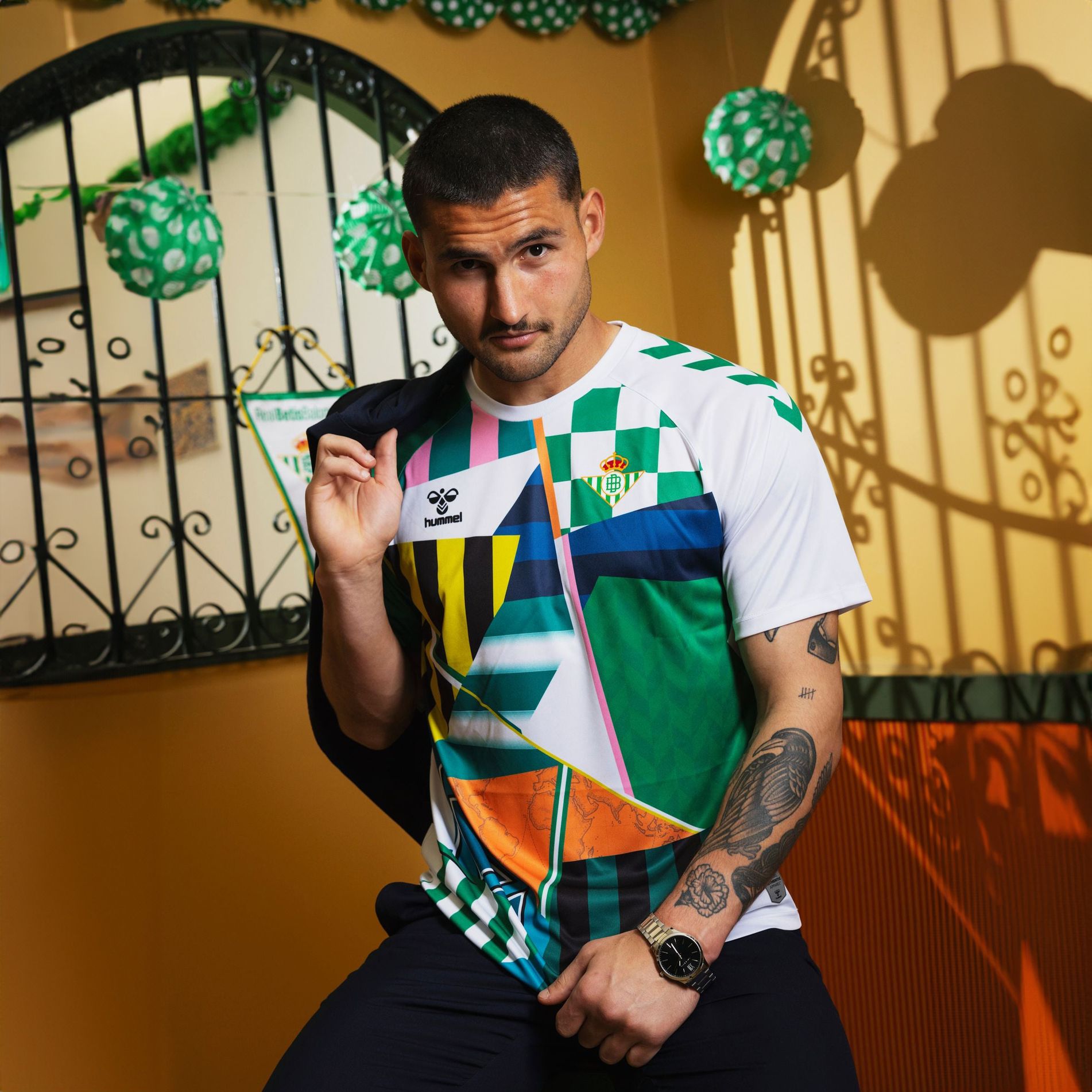 Real Betis warming-up shirt in stijl Fiestas De Primavera