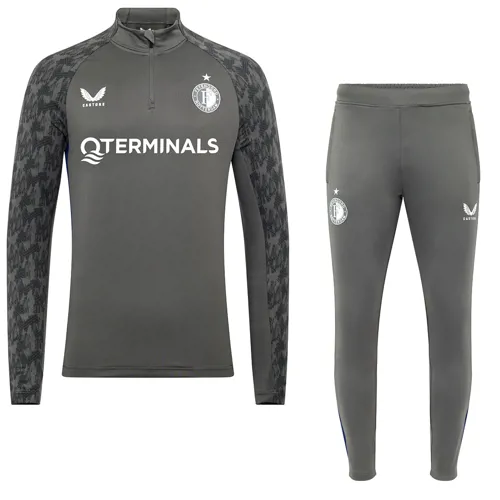 Feyenoord 1/4 zip coach trainingspak 2025-2026 - Grijs