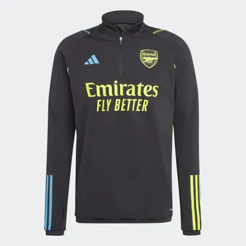 Arsenal Training Sweater 2023-2024 - Zwart/Lichtblauw/Geel