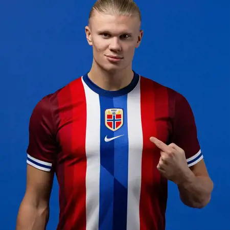 Noorwegen voetbalshirts 2024-2025 in stijl vlag en natuurverschijnsel!
