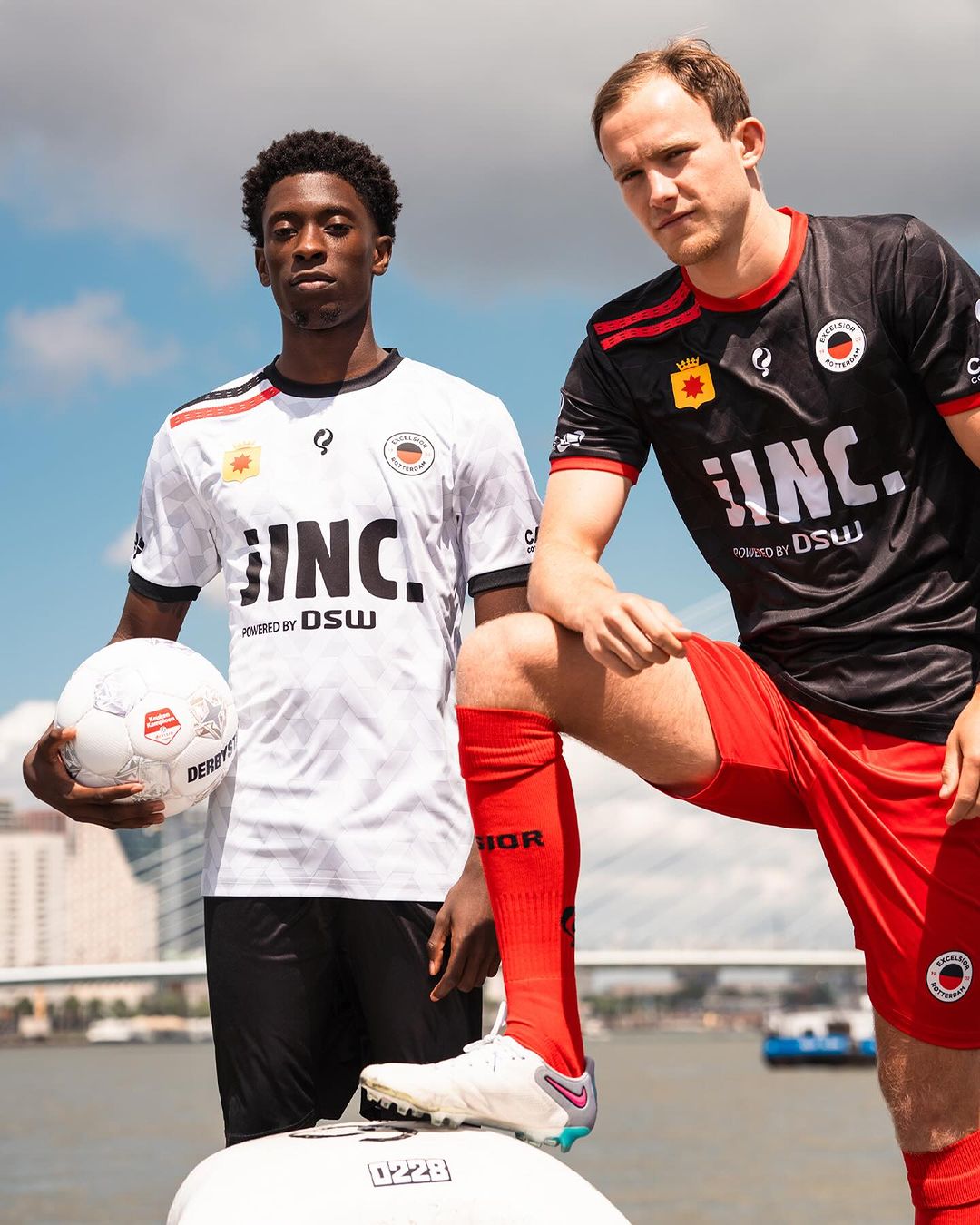 Excelsior Rotterdam voetbalshirts 2024-2025 geïnspireerd door Erasmusbrug
