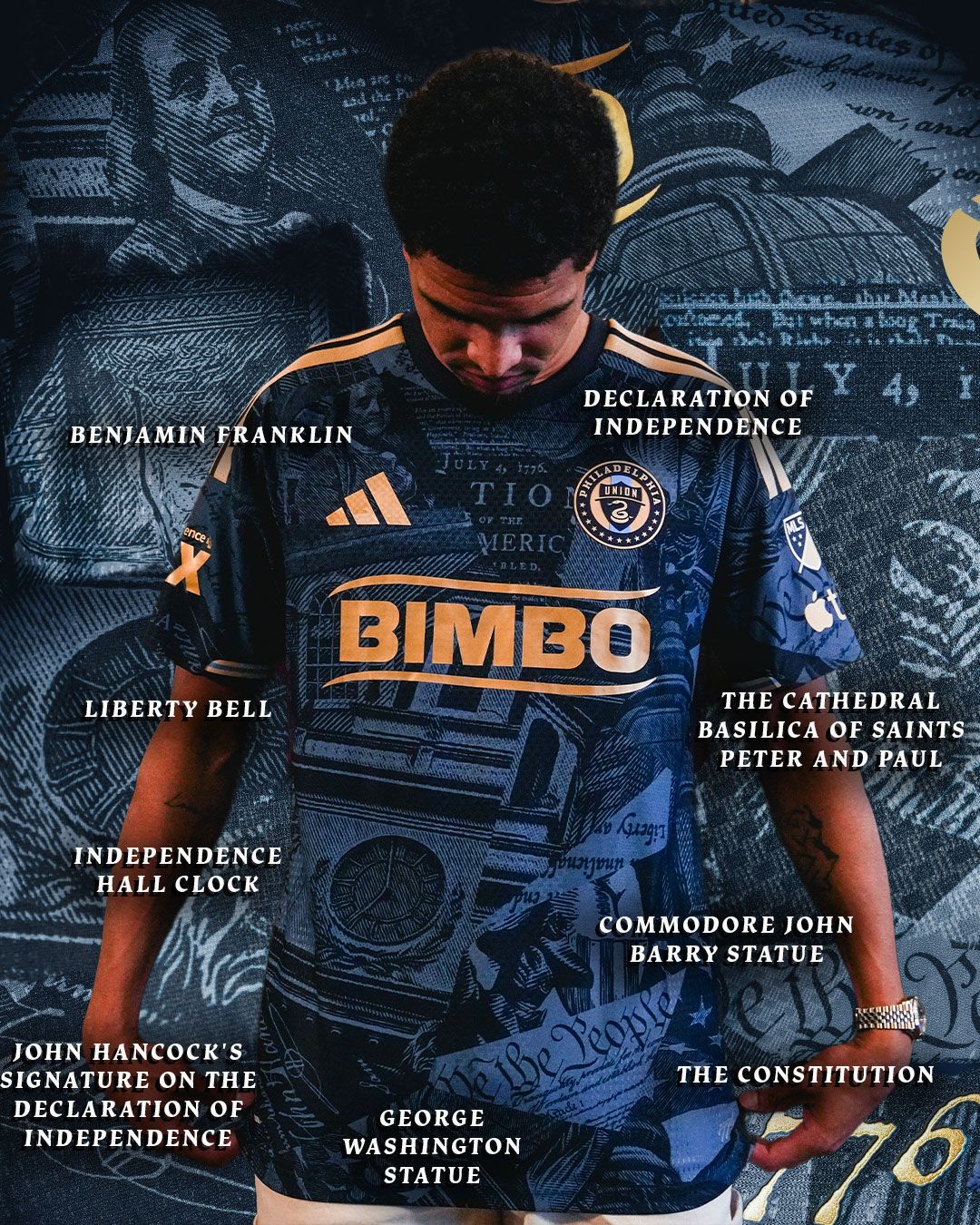 Philadelphia Union thuisshirt 2026-2027 viert 250 jaar Verenigde Staten