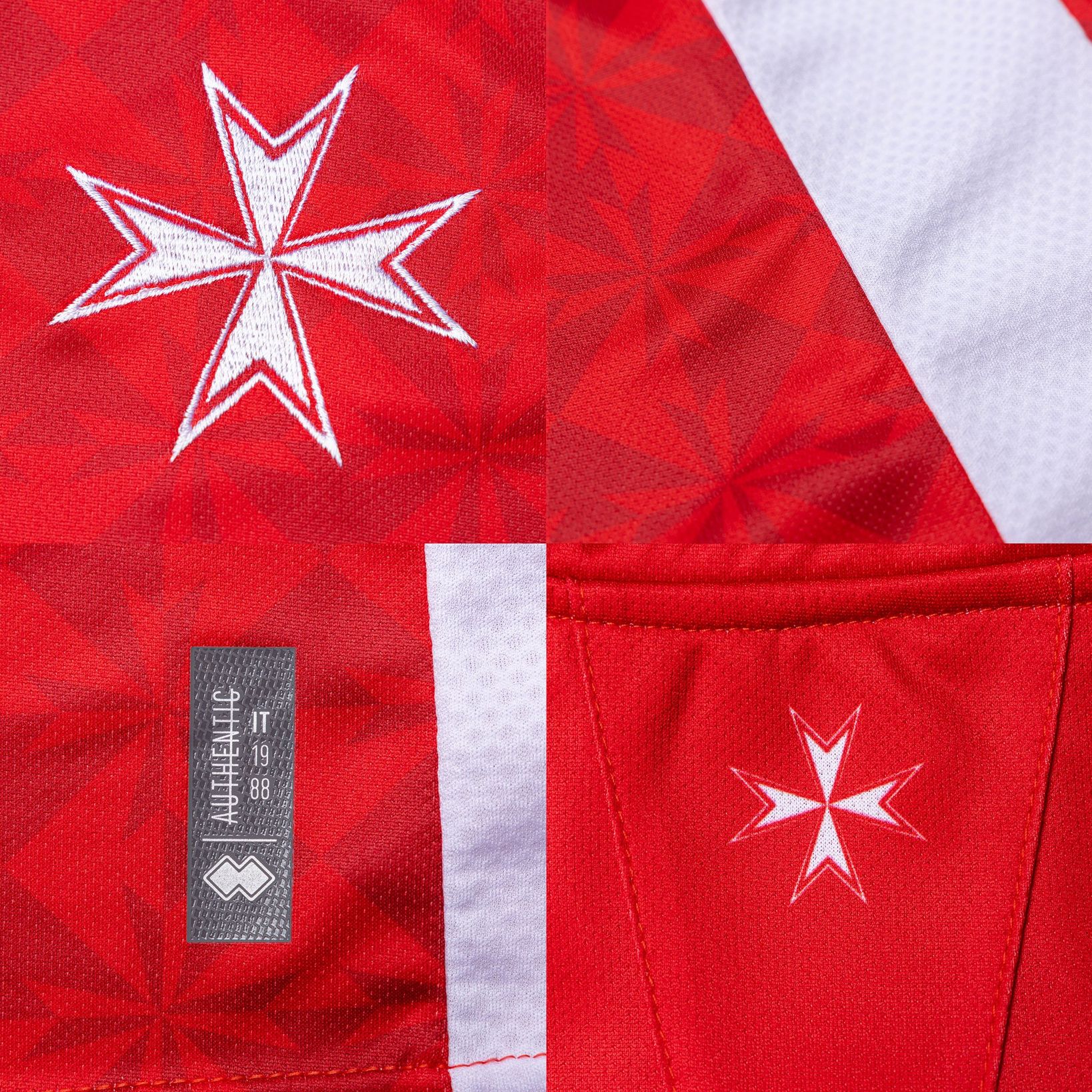 Malta voetbalshirts 2024-2026 in teken Maltezer kruis