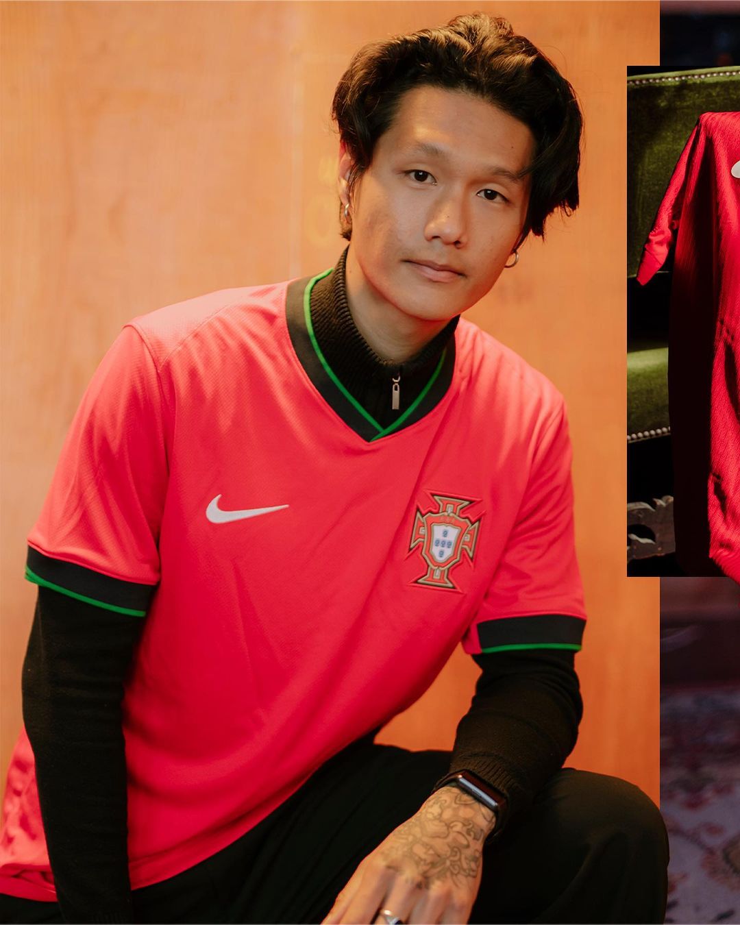 Portugal Euro 2024 voetbalshirt in stijl nationale vlag