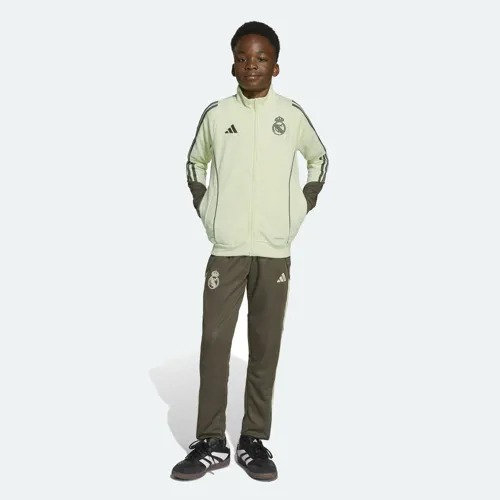 Real Madrid full zip trainingspak kinderen 2025-2026 - Lime groen/Donkergrijs