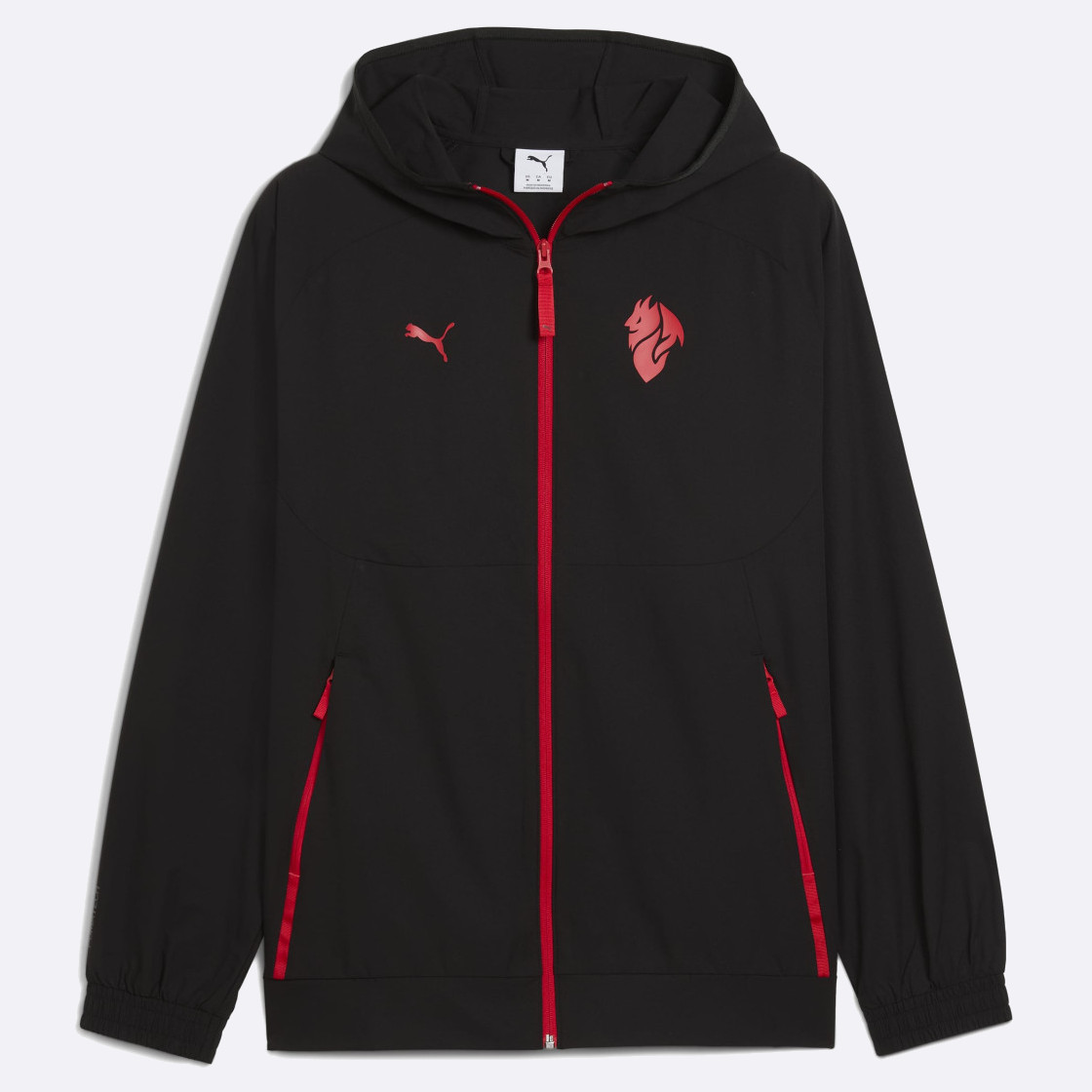 AC Milan Pumatech woven trainingsjack 2025-2026 Zwart/Rood