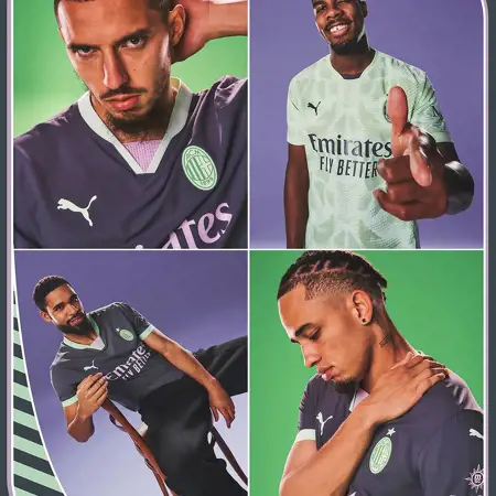 AC Milan 3e shirt 2024-2025 donkergrijs met mintgroene details