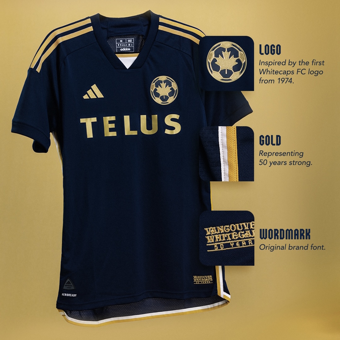Vancouver Whitecaps uitshirt 20242025 viert 50 jarig bestaan