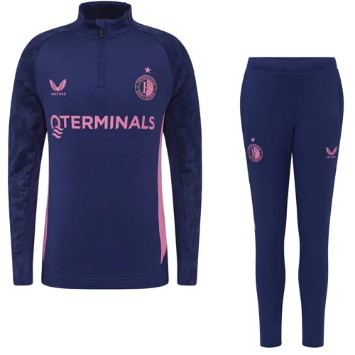 Feyenoord 1/4 zip trainingspak kinderen 2025-2026 - Navy/Roze
