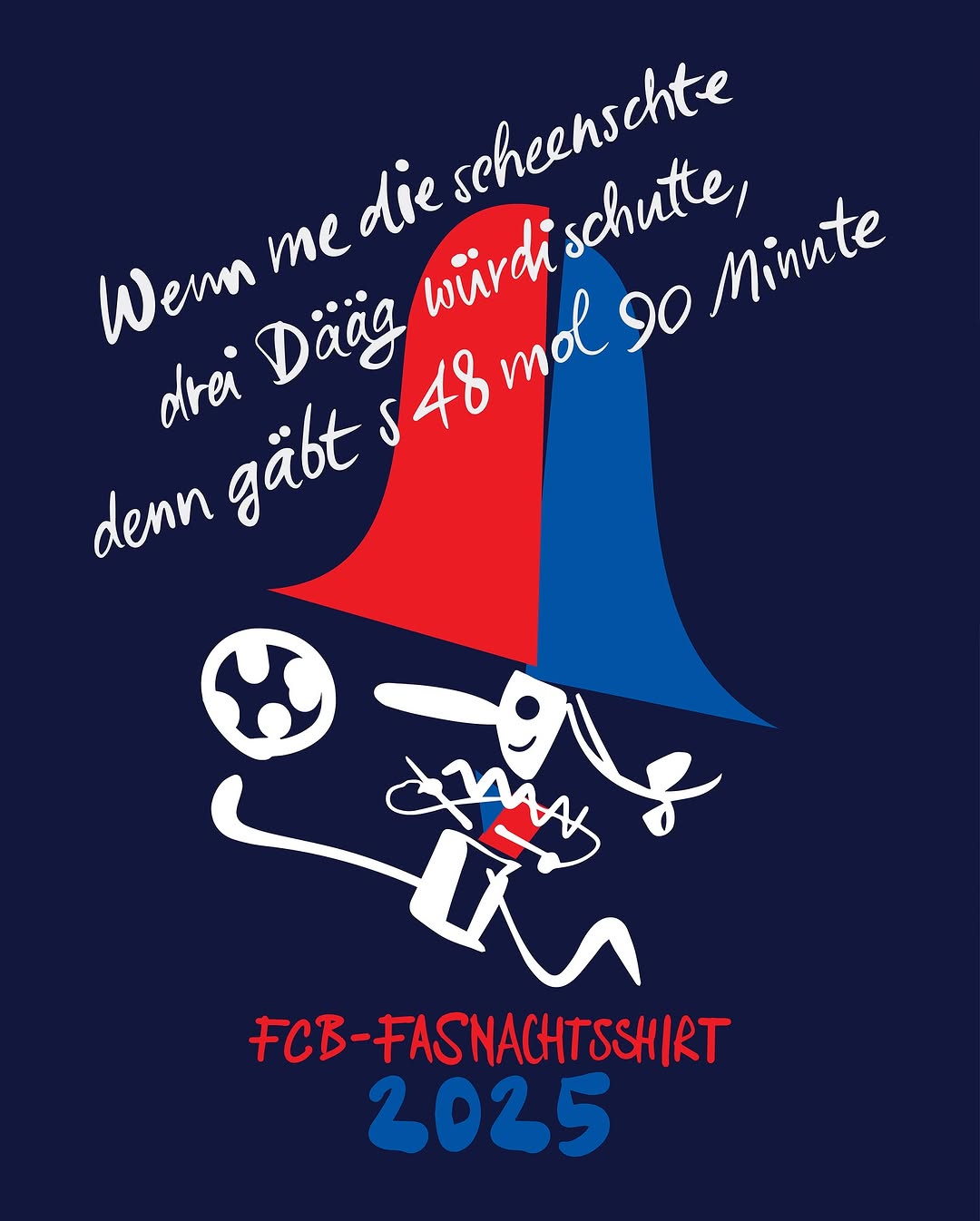 FC Basel carnavalsshirt 2025 geïnspireerd door Schnitzelbängg